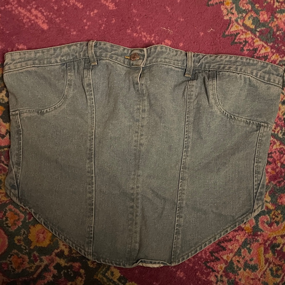 PrettyLittleThing Denim corset top